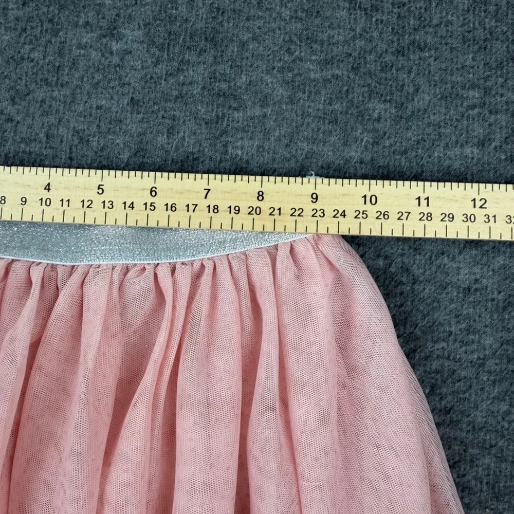 btween‎ Tutu Skirt Girls 3T Pink Silver Glitter Waistband Tulle Skort 20107